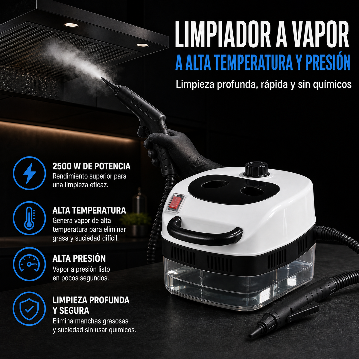 🚨¡PROMOCIONES DE AGOSTO YA DISPONIBLES! LIMPIADOR A VAPOR 2500W🧼