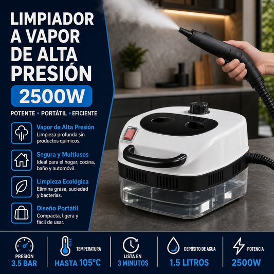 🚨¡PROMOCIONES DE AGOSTO YA DISPONIBLES! LIMPIADOR A VAPOR 2500W🧼